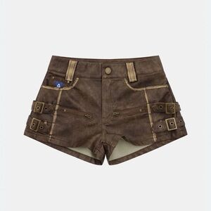 Aelfric Eden High Waist Brown Buckle Shorts